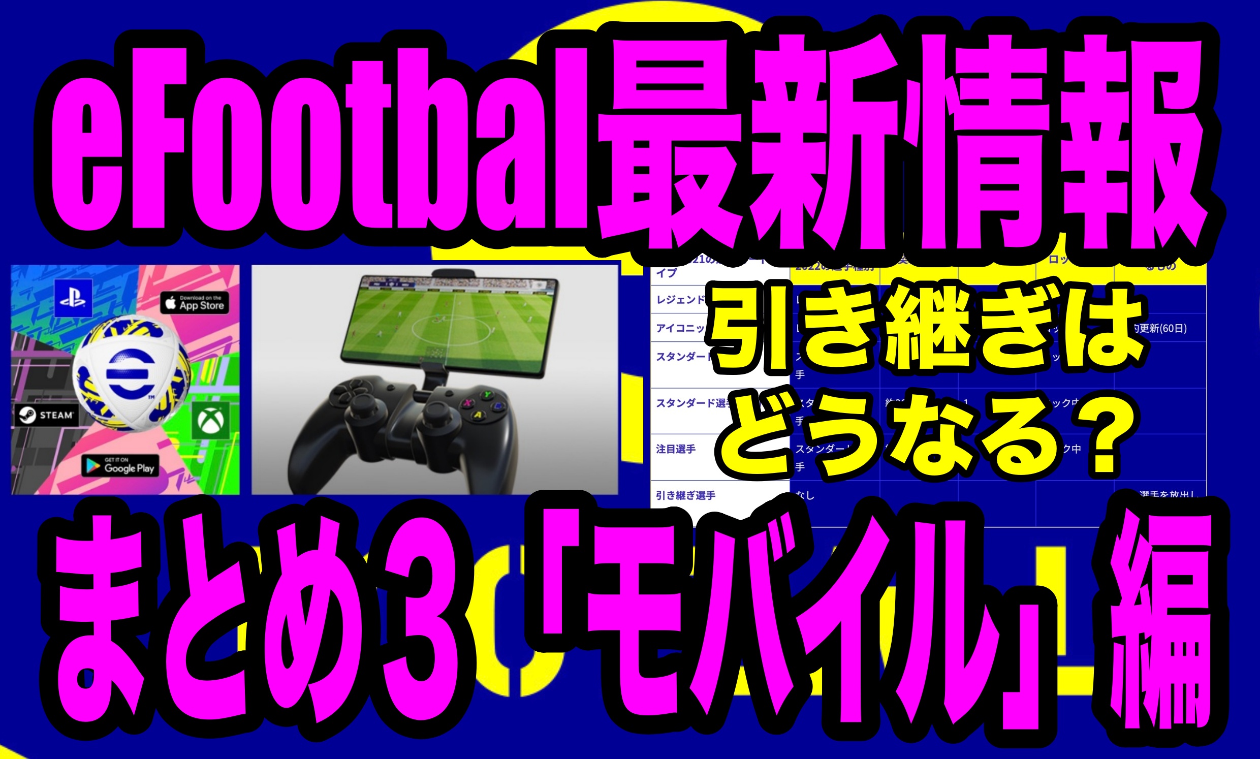 引き継ぎはどうなる Efootball 22 9 2発表 最新情報まとめ３ モバイル編 Efootball 22 Wisteriaのefootball Fifa 欧州サッカーブログ