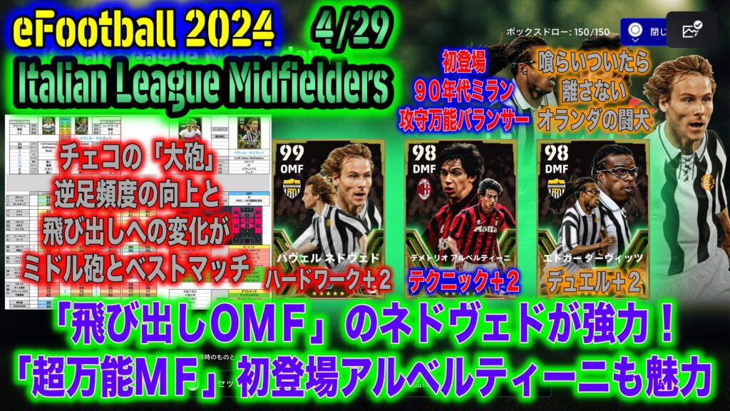 eFootball 2024】4/29 Italian League Midfieldersエピック大