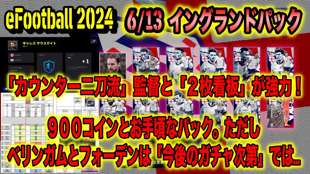 eFootball 2024】6/13 イングランドパック大解剖：「カウンター