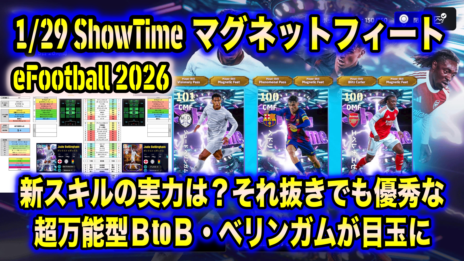 eFootball 2026】1/29  ShowTimeマグネットフィート：新スキルの実力は？それ抜きでも強力な現役３名！特にベリンガムは超万能型BtoB界最高峰 |  WISTERIAのeFootball・欧州サッカーブログ