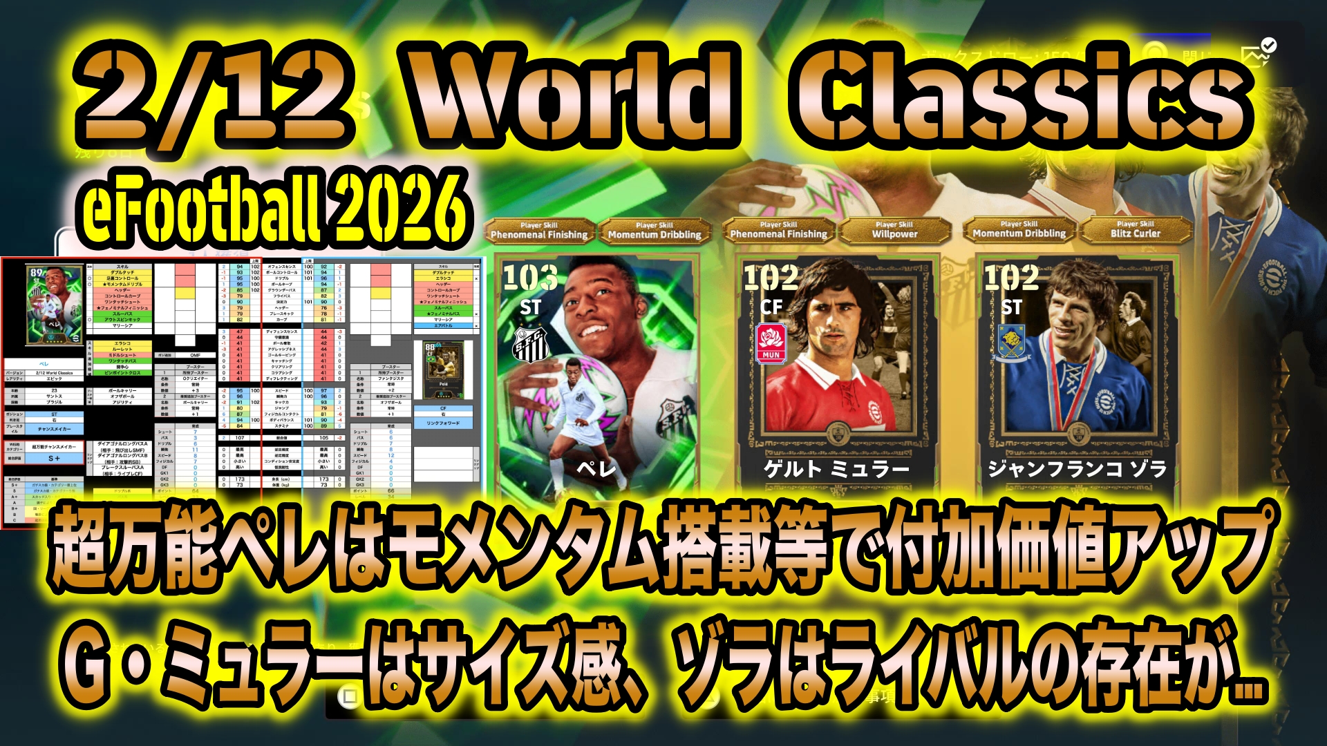 eFootball 2026】2/12 World Classics：超万能ペレはモメンタム搭載